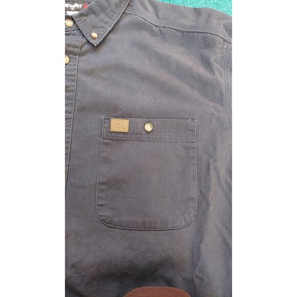 Wrangler Biggs Workwear Men's Size XXL Shirt Jacket Button Up 100% cotton - Picture 2 of 7